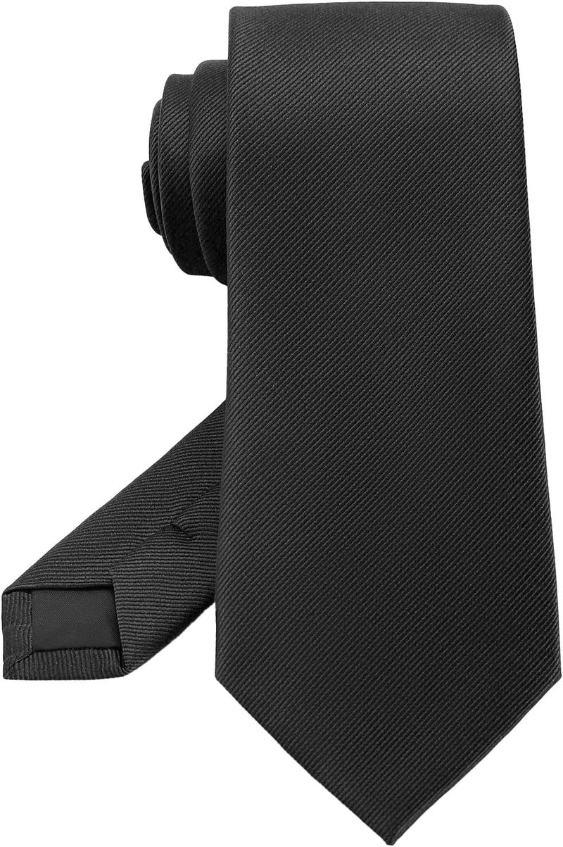 Junmaxroad Store Black Ties For Men Solid Color Formal Neckties 3.15" (8CM) Men's Ties - Image 1